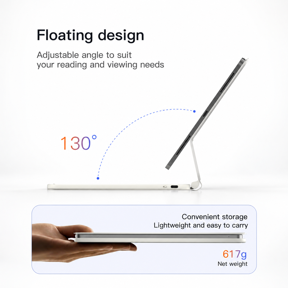 AceMagic— Keyboard Case for iPad 11th (A16, 2025), iPad 10th, White