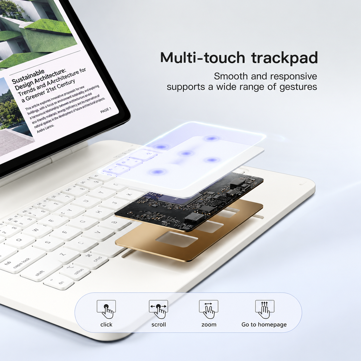 AceMagic— Keyboard Case for iPad 11th (A16, 2025), iPad 10th, White