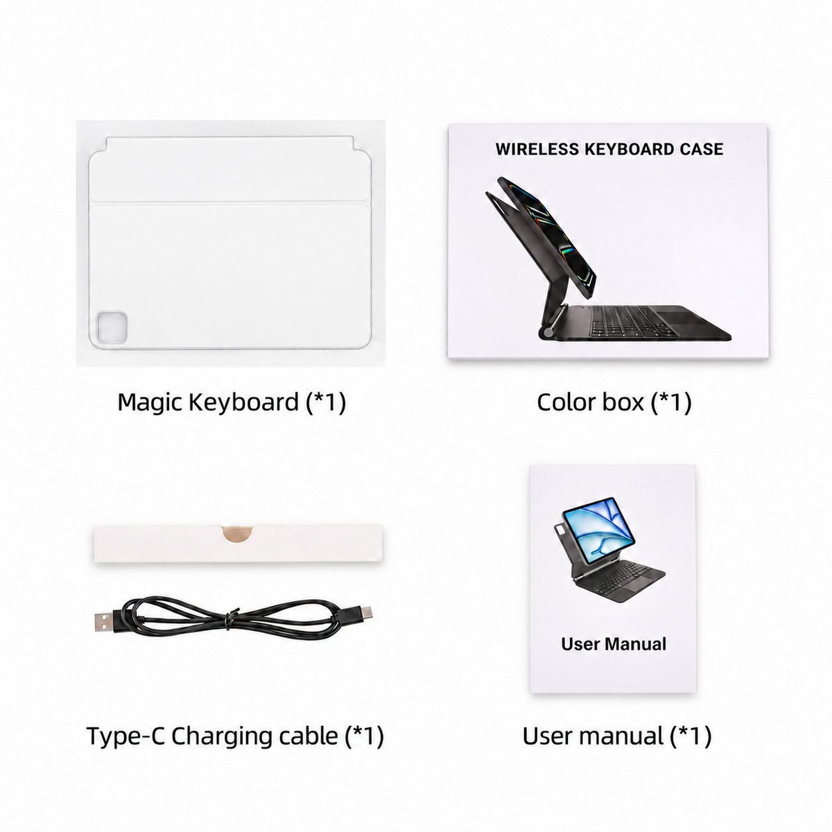 AceMagic— Keyboard Case for iPad 11th (A16, 2025), iPad 10th, White